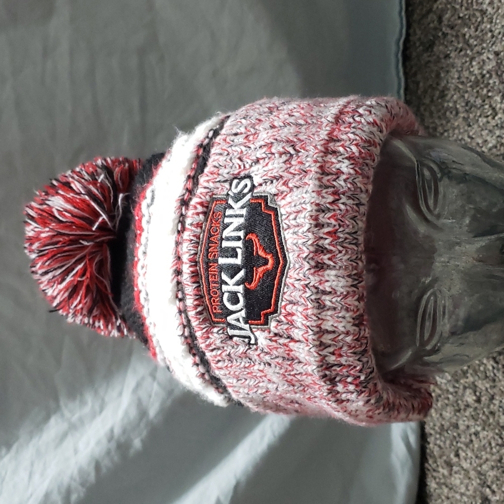 Jack Link’s Beef Jerky Winter Hat Beanie Pom Pom 100% Acrylic